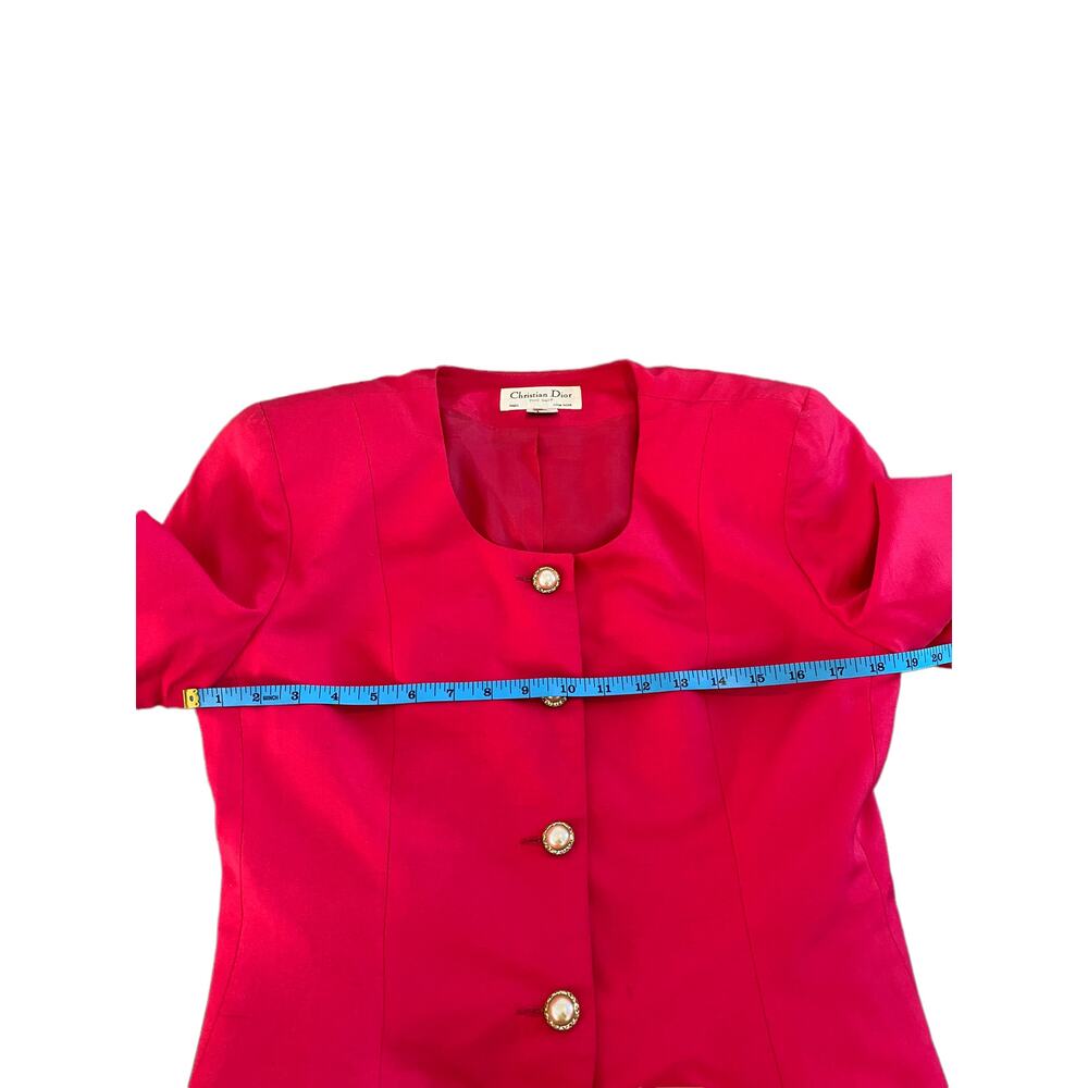 Christian Dior Vintage Business Career Office Work Minimalist Pink‎ Suit Size 8 - Picture 10 of 14